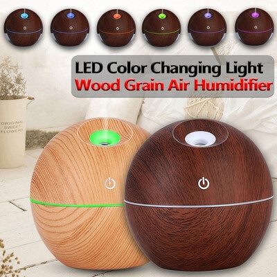 

7 Color LED Light USB Aromatherapy Essential Oil Diffuser Wood Grain Air