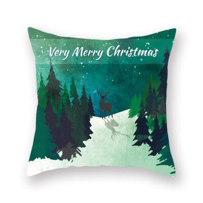 

Print Pillow Case Merry Christmas Polyester Sofa Car Cushion Cover Home Decor throw pillows covers decorative Christmas Series