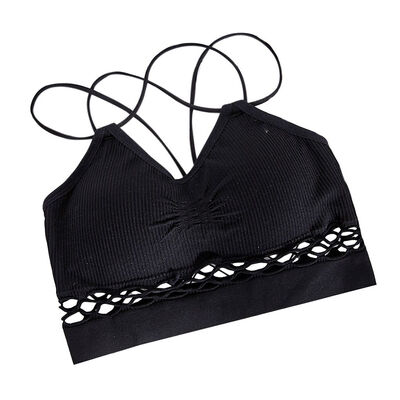 

Women Back Cross Hollow Sport Bra Workout Shockproof Padded Tank Tops