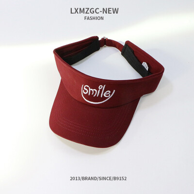 

Hat Korean fashion Joker Cap Hat Top-less sports Cap SMILE embroidery Hat summer visor