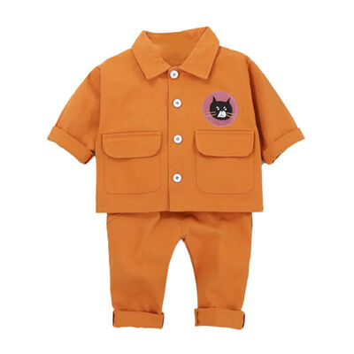 

2Pcs Autumn New Baby Boys Girls Long Sleeve Cartoon Cat Sweatshirt OuterwearPants Trouser Costume Set Baby Clothes Set