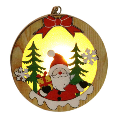 

Pentagram New Year Wooden Luminous Pendant Wood Christmas Tree Ornament Hanging Pendants Gifts Christmas Decorations for Home