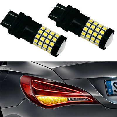 

2Pcs Universal 7743 39SMD 2835 Chipsets Amber Yellow LED Bulbs for Turn Signal Light Lamp Super Bright