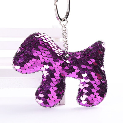 

2019 Fashion Shiny Key chain Sequins Cute Dog Key Chain Key chains for Women Cars Bag Accessories Pendant Key Ring