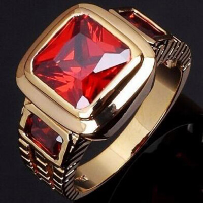 

Fashion Square Geometric Crystal Gemstone Ring