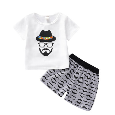 

2Pcs Summer Baby Boy Printing Short Sleeve T-shirt And Pants Kit Cartoon Kids Casual Short Baby Boy Clothes Set Cotton