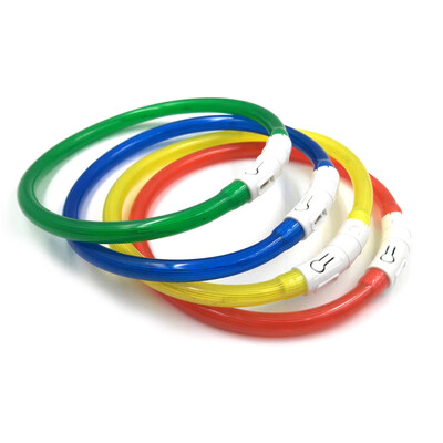 

USB Rechargeable Pet Collar LED Adjustable Flashing Light Waterproof Dog Band