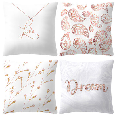 

JPGIF Rose Gold Pink Cushion Cover Square Pillowcase Home Decoratio
