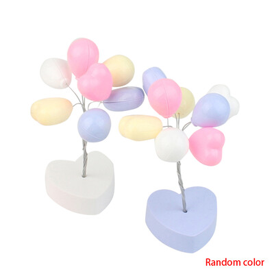 

2pcs Birthday Cake Decors Toppers Heart Shape Balloon Dessert Food Display Accessories Color Random Base