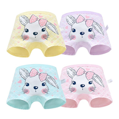 

4Pcs Baby Underwear PantsToddler Girl Cotton Breathable Soft Cartoon Animal Print Underwear Panties Training Briefs