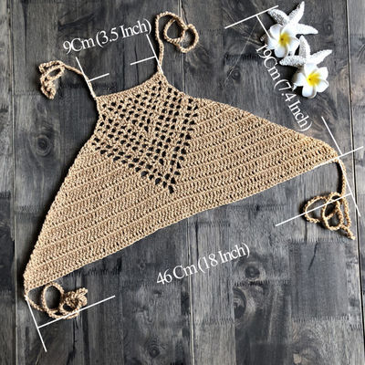 

Biquinis Feminino 2019 Sexy Slim Fit Kintted Hollow Out Concise Casual Solid Color Swimwear Bikini Top