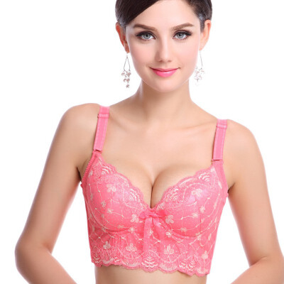 

Sexy Lady Woman Flower Push Up Bra Embroidery Gather Plunge Deep V Bra Underwear 34-40 Cup B