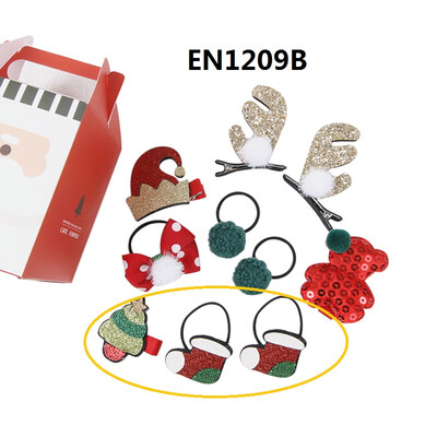 

Christmas Children Hairpin Hair Ring Kids Girls Boys Beautiful Hair Accessories Three-piece Set Gift Box Baby Clothing 1-8Y