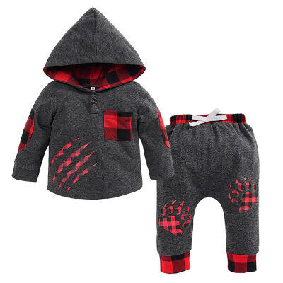 

Spring Autumn Casual Fashion Baby Printing Long Sleeve Hoodies And Trousers Kids Two-piece Outfit Set