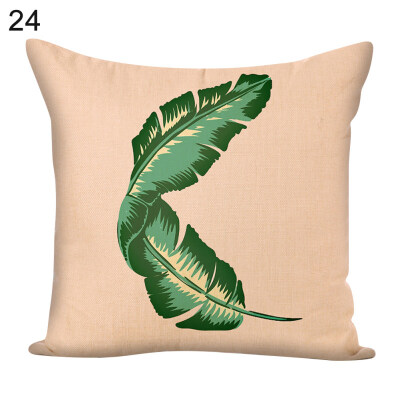 

45x45cm Green Leaf Square Throw Pillow Case Cushion Cover Sofa Bed Car Decor