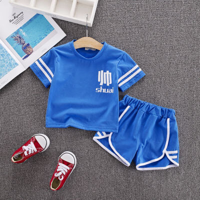 

Baby Boy Clothes Summer Children Baby Boys Casual Short Sleeve Letter Print T-shirt TopsShorts Costume Set for Kids