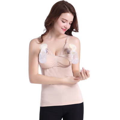

Maternity Women Hands Free Breastpump Pumping Nursing Bra Halter Bustier Vest H1