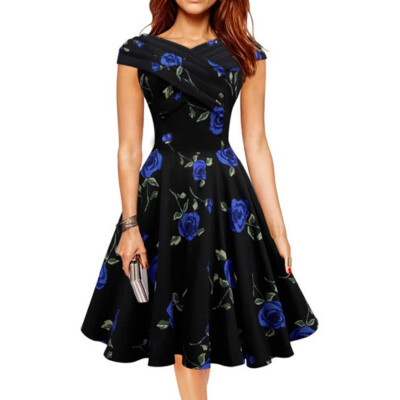 

Women Slim Floral Dress Sleeveless Bodycon Natural Party Cocktail Mini Dress