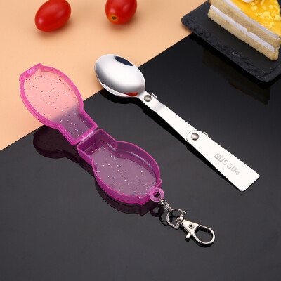 

Portable folding tableware Stainless Steel Simple Spoon Tableware Creative Dinnerware Sets