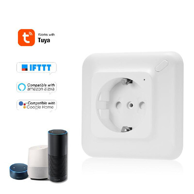 

Mini Smart WiFi Socket EU Remote Control by Smart Phone from Anywhere Timing Function Voice Control for Amazon Alexa&for Goog