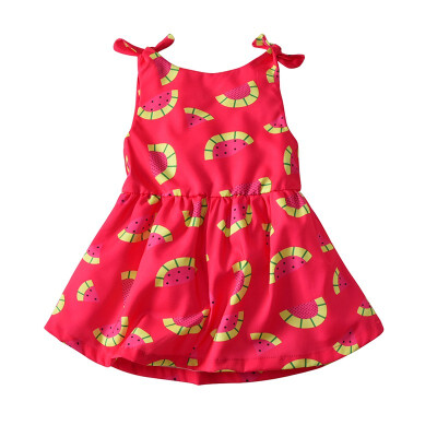 

Summer Kids Girls Dresses Casual Sleeveless Strap Floral Dress Beach Refreshing Dress Costume Baby Children Cotton Dresses