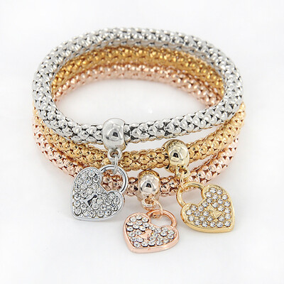 

Sets Women Love Multi-layer Elastic Bracelet Hot Crystal for Bracelet Lock Chic Bracelets