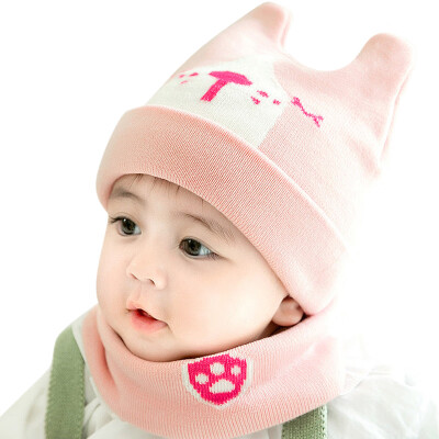 

Baby Winter Warmer Hat Scarf Set Cartoon Ear Pattern Hat Infant Collar Scarves Neckerchiefs Headwear Set