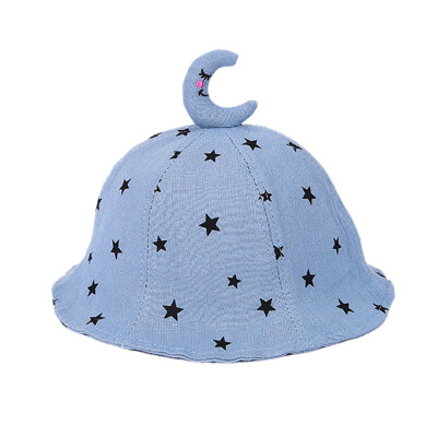 

Autumn Baby Hats Boys Girl Toddler Embroidery Dot Printing Bucket Hats With Ear Design Caps Reversible Sun Headwear