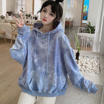 

Sweet Hoodies Women Plus Velvet Autumn Winter Hoodie Simple Long Sleeve Print Casual Loose Hooded Sweatshirt Tops