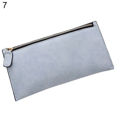 

Fashion Women\s Faux Leather Zipper Matte Wallet Clutch Card Holder Long Purse