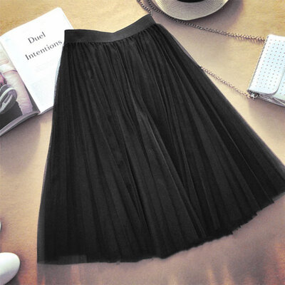 

Latest Ballet Tulle Pleated Skirt Women Ball Gown Wedding Prom Rockabilly Bouffant Skirt