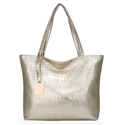 

Crocodiles Print Large Capacity Women Tote Shoulder Bag Faux Leather Handbag
