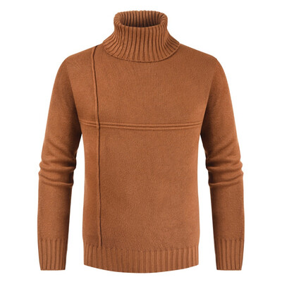 

Toponeto Mens Autumn Winter Casual Pure Color Turtleneck Long Sleeve Knitted Sweater Top