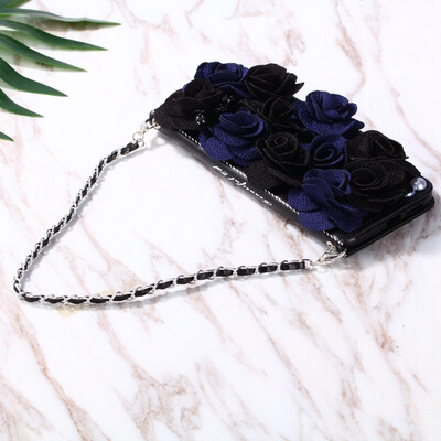

9 Styles Handmade Vintage Handbag Book flip Cover Tassels Three-dimensional Flower Pendant Chain for iPhone XR Flip Flower Case