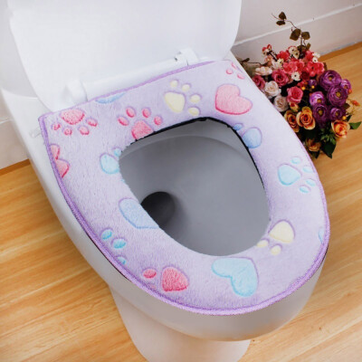 

Gobestart Bathroom Warmer Toilet Seat Cloth Soft Closestool Washable Lid Top Cover Pad