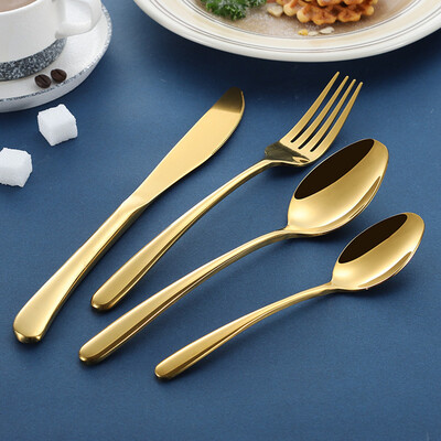

Toponeto 4PCS Set Stainless Steel Upscale Dinnerware Flatware Cutlery Fork Spoon