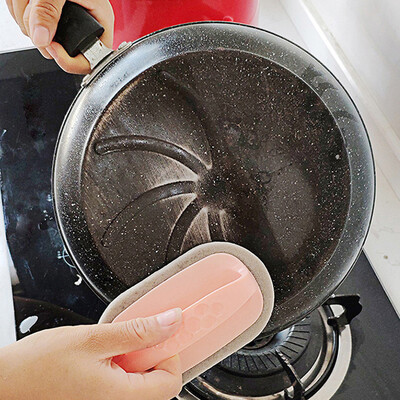 

Toponeto Emery Sponge Brush Eraser Scrub Handle Grip Sink Pot Bowl Kitchen Cleaning Tool