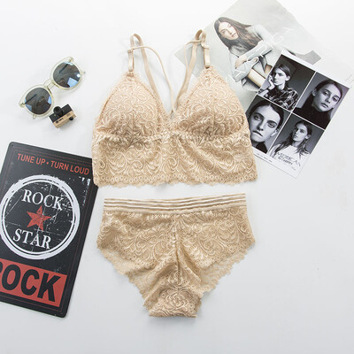 

1set Sexy Lingerie Push Up Bras Set Women Bra Women Lace Tube Tops Bra Soft Brassiere Underwear