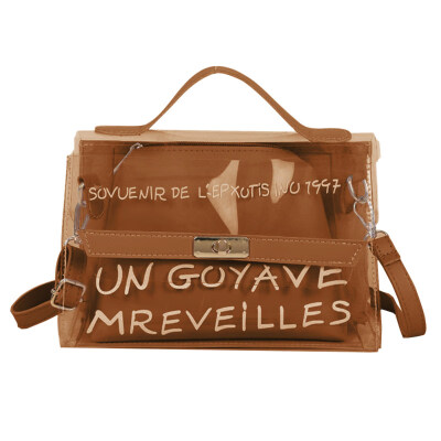 

Fashion Letters Transparent PVC Womens Casual Crossbody Bag Clear Jelly Handbag