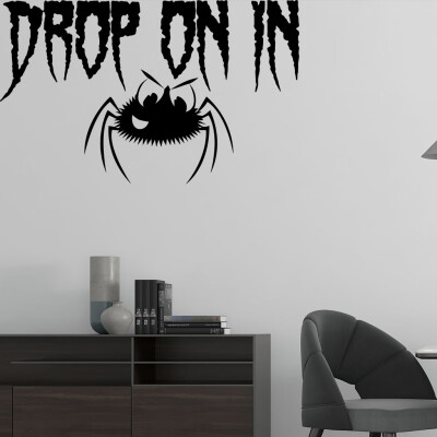 

Halloween Decorative Applique DIY Creative Removable Self-adhesive Lettering Scary Spider Wall Stickers Home Decorations