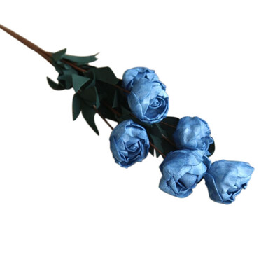 

6 Heads Artificial Flower Bouquet Rose Decor Home Decor Imitation Fake Flower for Garden Plant Desk Decor Hand-Holding Flower