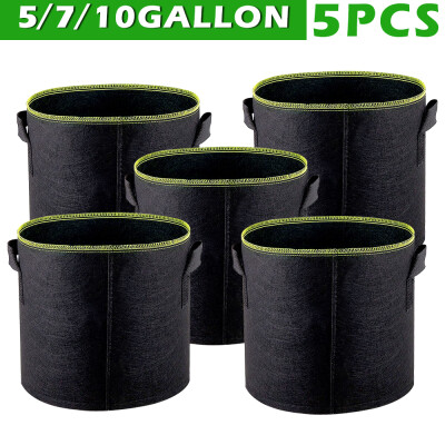 

2020 New 5pcs 5710 gallons Soft-sided Plant Pots Grow Bags with Soft Felt-like Texture that Promote Air Root Pruning