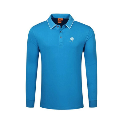 

XIONG SHOUWEN Mens Golf Long Sleeve Sports T-shirt Mercerized Cotton Lapel Polo Shirt Customized 19136