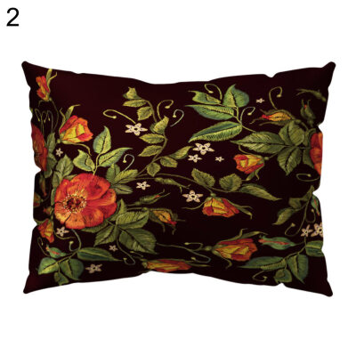 

Fresh Flower Bird Pillow Case Cushion Cover Sofa Bed Car Cafe Office Decoration