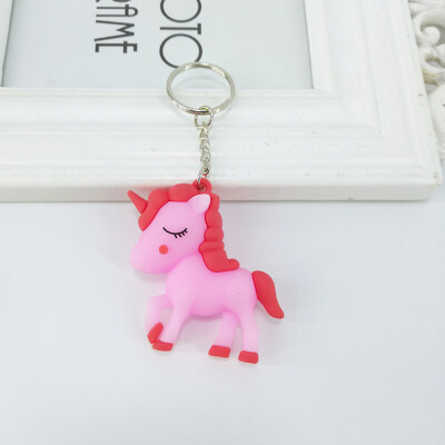 

PVC Cartoon Unicorn Key Ring Pendant Birthday Party Decoration