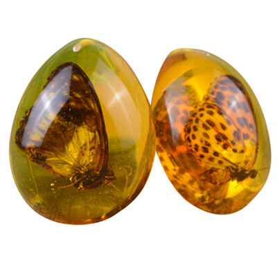 

Simulated Amberstone Pendants Real Butterfly Resin Rosin Charms For Jewelry Making Fashion Hot Gift