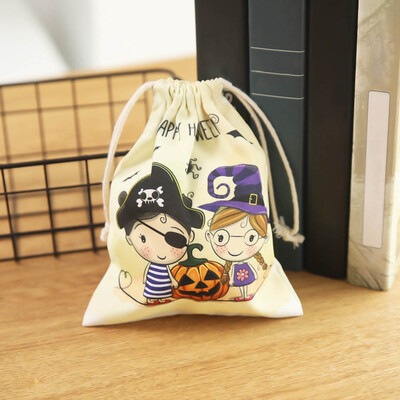 

Printing Pumpkin Halloween Drawstring Shopping Bags Travel Storage Pouch Candy Gift Bag