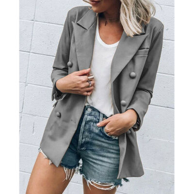 

Womens Slim OL Suit Casual Button Blazer Ladies Outwear Long Sleeve Coat Jacket