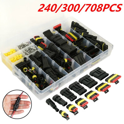 

240352708pcs 1-6 Pin Way Waterproof Electrical Wire Connector Plug Terminal Fuses Kit Car Accessories for Car Motorcycle