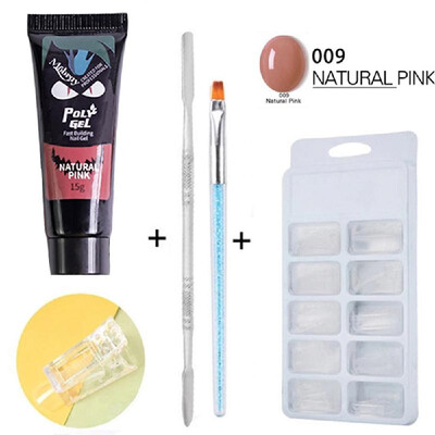 

100Pcs Nail Art Tips Mold Nail Clip Nail Cuticle Pusher Therapy Pen 15ml Quick-drying Nail Poly Gel